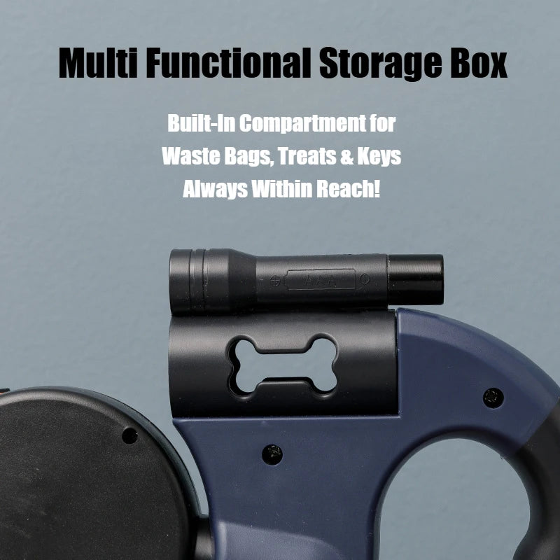 2-in-1 Retractable Dog Harness for Dual Dogs – Reflective Leash Dog Accessories with Built-in Flashlight & Anti-Tangle Clip