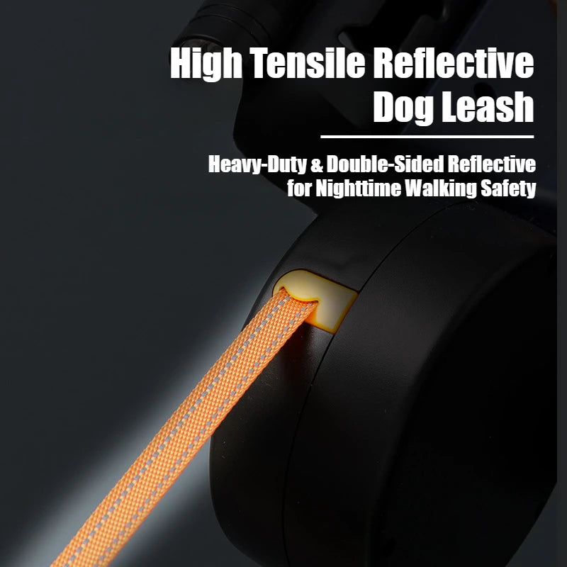 2-in-1 Retractable Dog Harness for Dual Dogs – Reflective Leash Dog Accessories with Built-in Flashlight & Anti-Tangle Clip