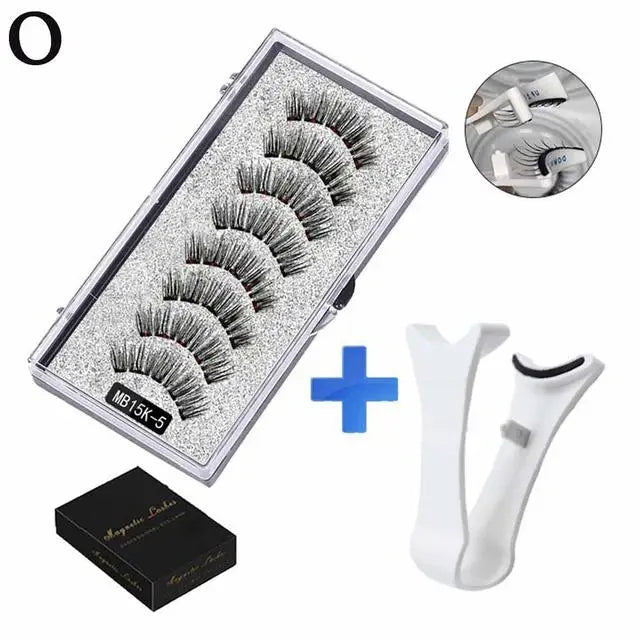 Natural Magnetic Eyelashes,With 5 Magnetic Lashes Reusable Support Drop Magne T6N2