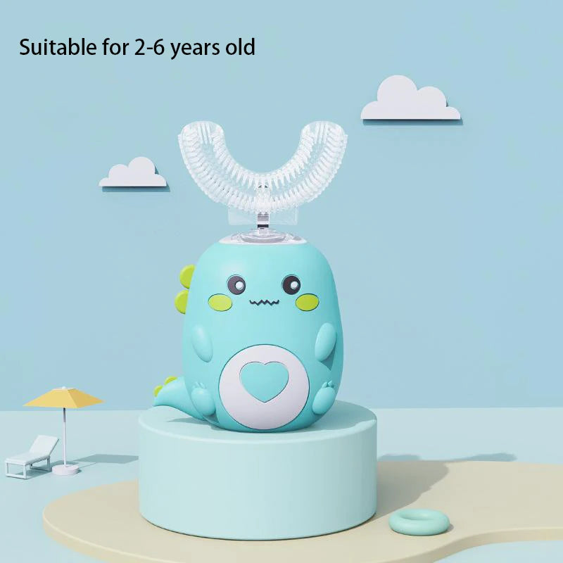 Children U-shaped Electric Toothbrush 360 Degrees Smart Cartoon Toothbrush Automatic Rechargeable Sonic Toothbrush