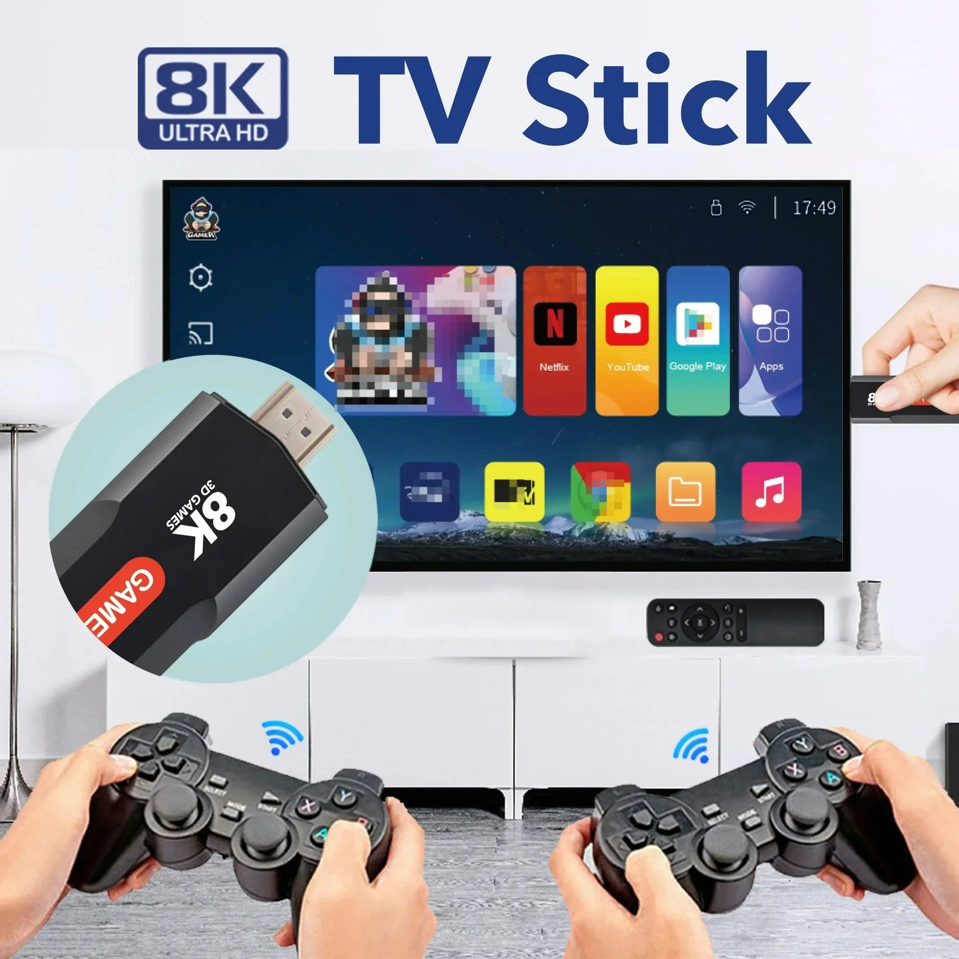 Q9 Retro Game Console 2.4G Dual Wireless Controller Video Game Console 64GB 4K HDMI 20000 Classic Games Gift For Children