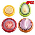 4Pcs/Set Silicone Fruit Storage Box Refrigerator Mini Avocado Onion Sealed Film Food Storage Box for Keep Fresh Vegetable Fruit